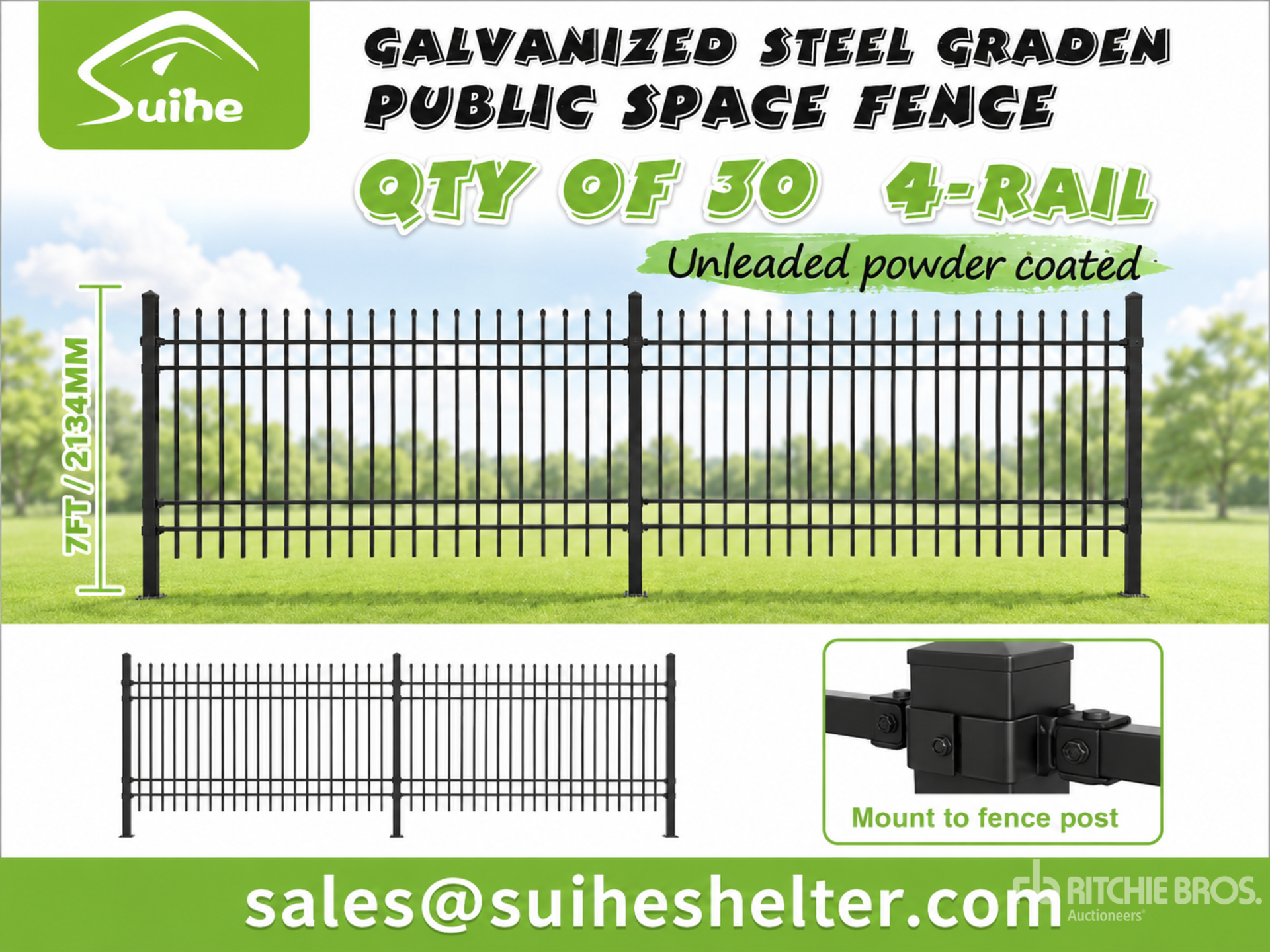 Quantity of (30) 2026 Suihe F-X-30-4 10 ft x 7 ft Fencing (Unused)