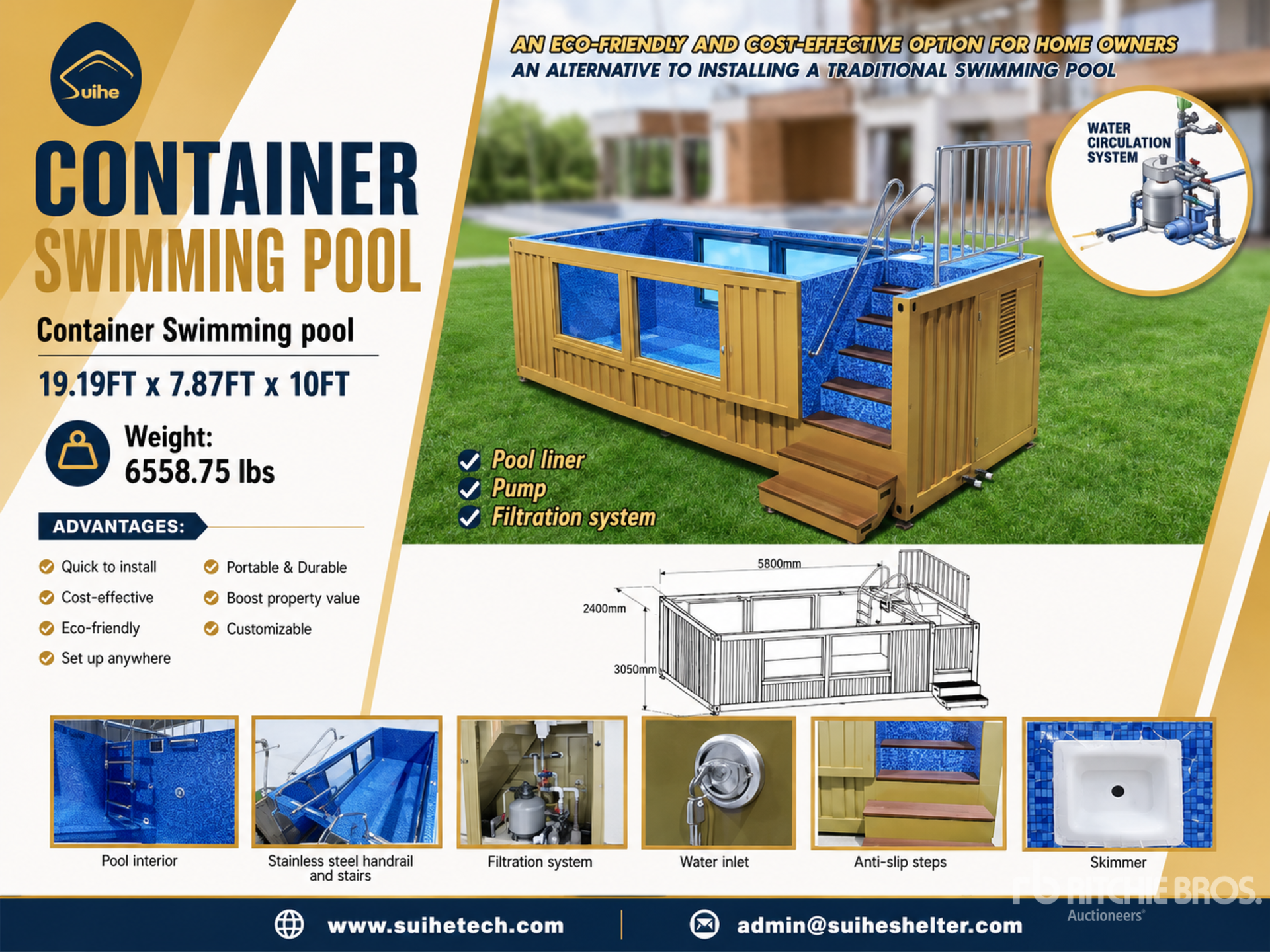 2026 Suihe CSP 20 ft Container Swimming Pool (Unused)