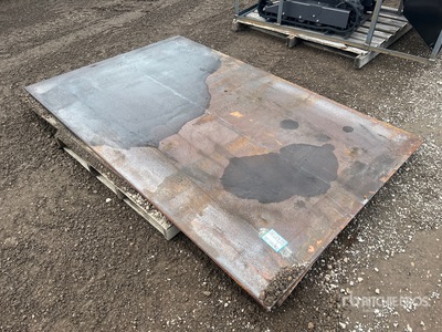 Quantity of (2) 2026 AGT 4 ft 11.5 in x 7 ft 10.5 in (1 in Thick) Steel Plates (Unused)