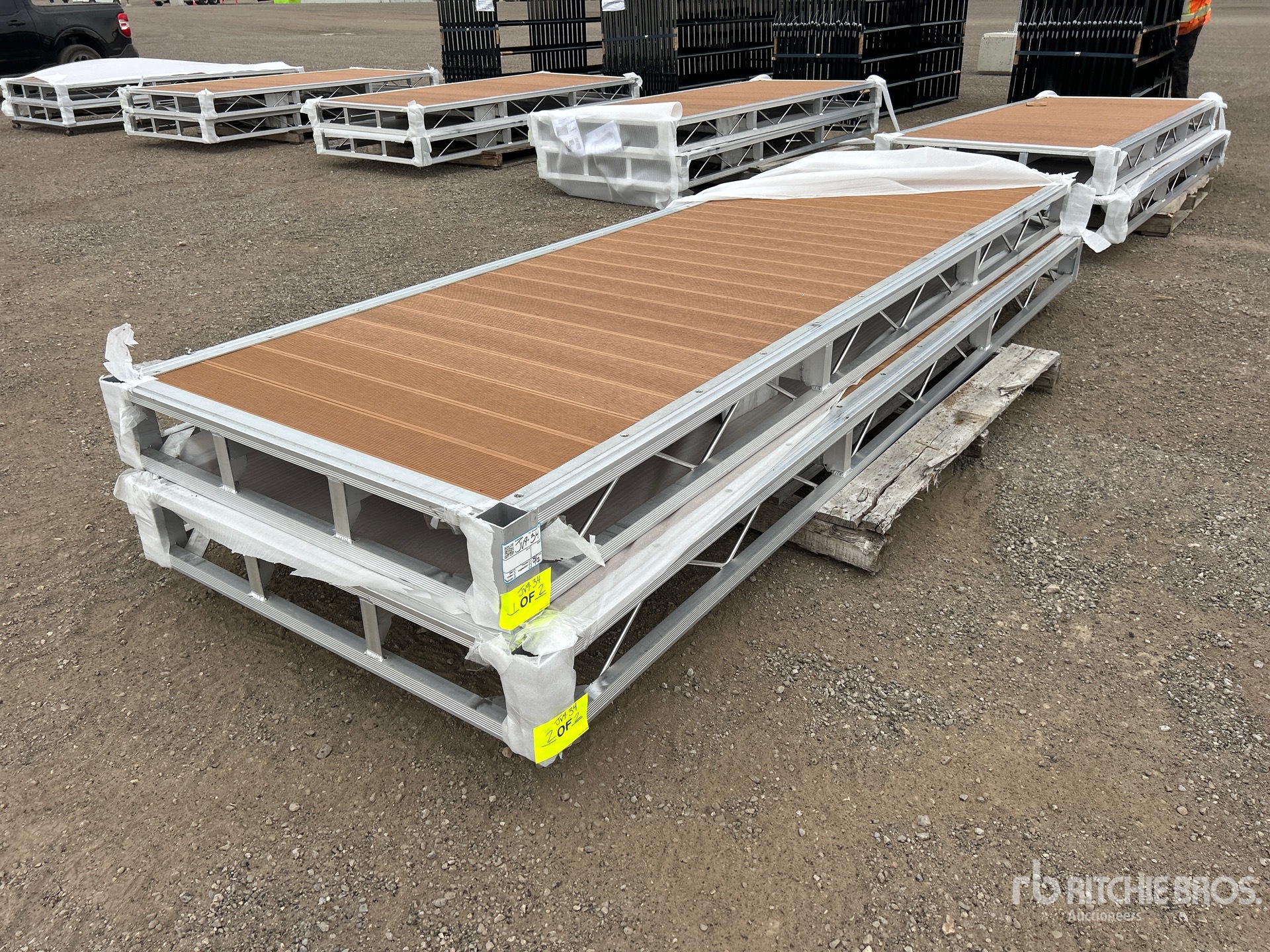 Quantity of (2) 2026 BYT BDF412 4 ft x 12 ft Aluminum Boat Dock Section Kit (Unused)