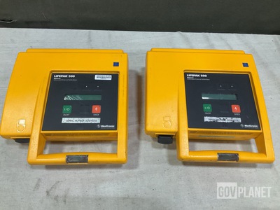 (2) Physio-Control Lifepak 500 Biphasic AED Defibrillators