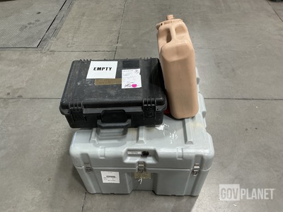 (5) Assorted Storage Cases & (26) Plastic Water Cans