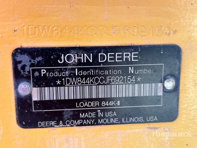 2019 John Deere 844K-III Wheel Loader