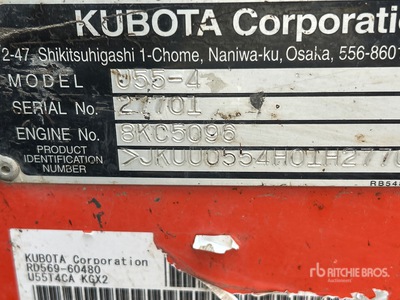 2019 Kubota U55-4G1 Mini Excavator