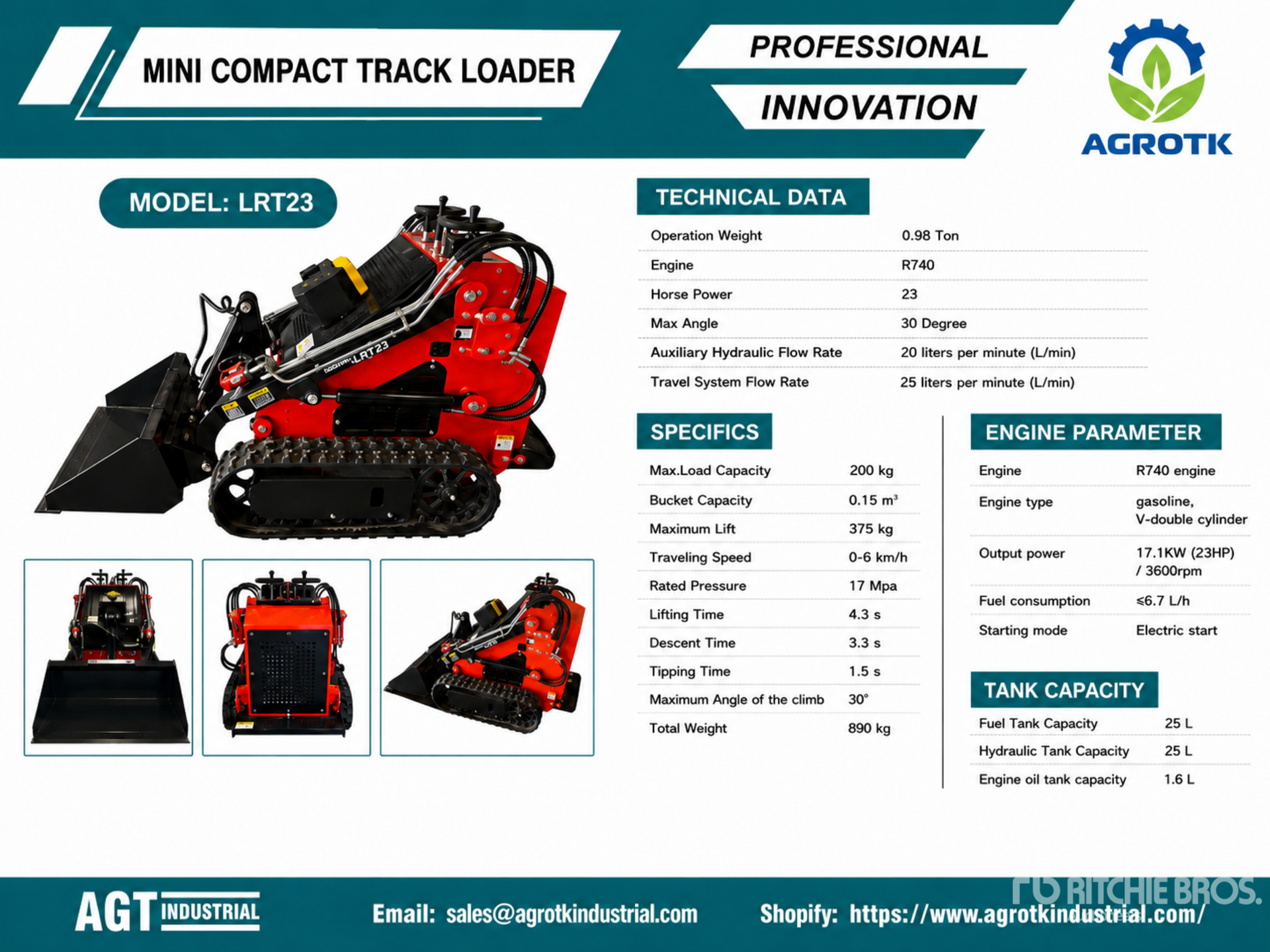 2026 AGT LRT23 Mini Compact Track Loader (Unused)