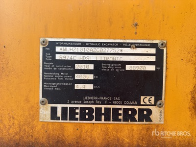 2010 Liebherr R974C HDSL Litronic  Pelle Sur Chenilles Tracked Excavator