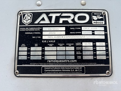 2022 Atro 53 ft x 102 in T/A Gesloten aanhangwagen