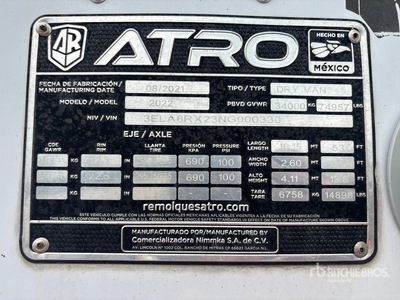 2022 Atro 53 ft x 102 in T/A Gesloten aanhangwagen