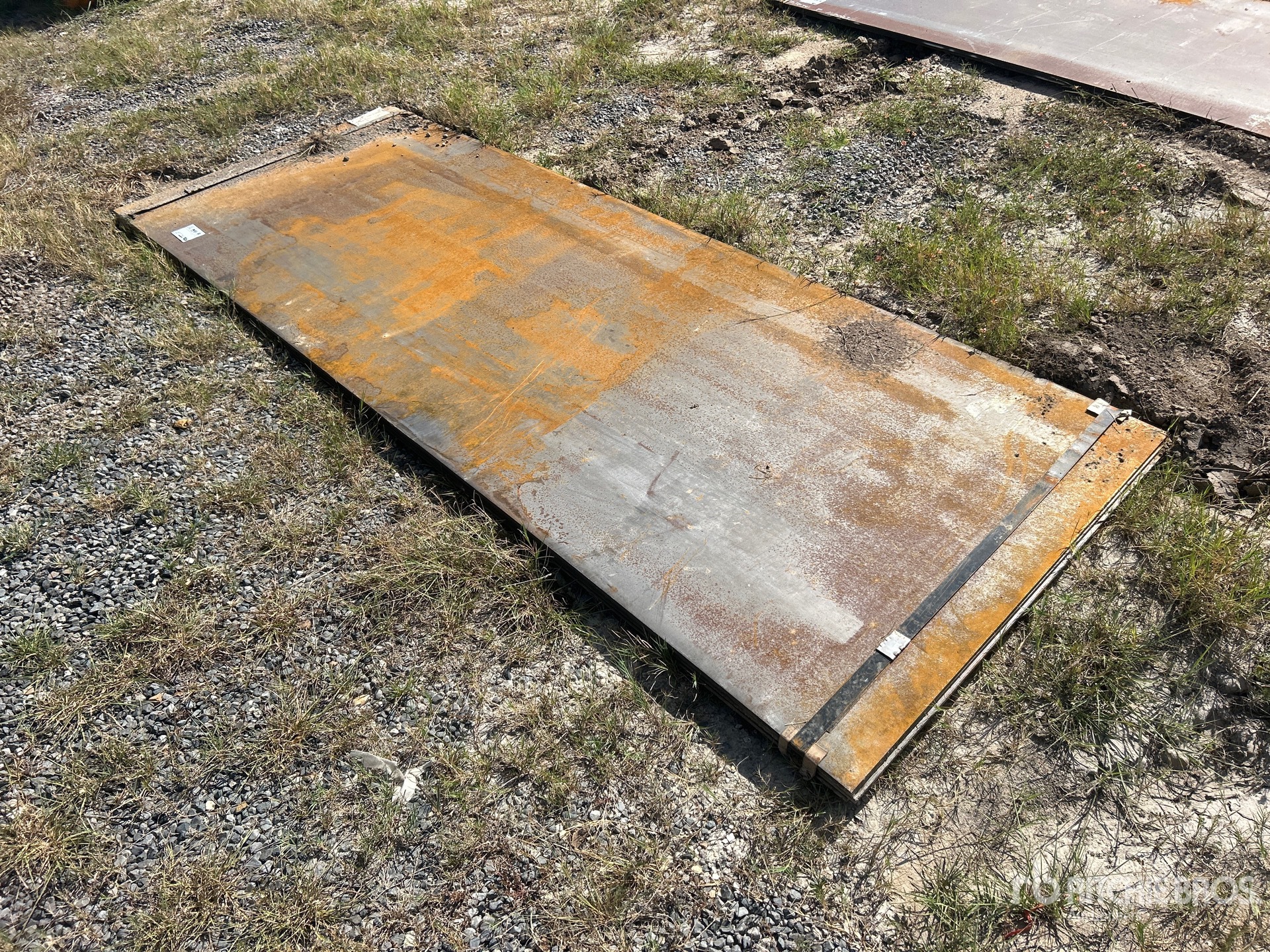 Quantity of (3) 2025 Kit Containers 3 ft 8 in x 9 ft 5 in (0.375 in Thick) Road Steel Plates (Unused)