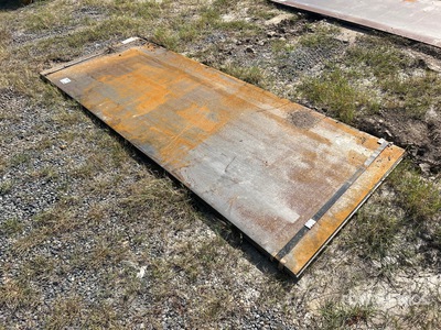 Quantity of (3) 2025 Kit Containers 3 ft 8 in x 9 ft 5 in (0.375 in Thick) Road Steel Plates (Unused)