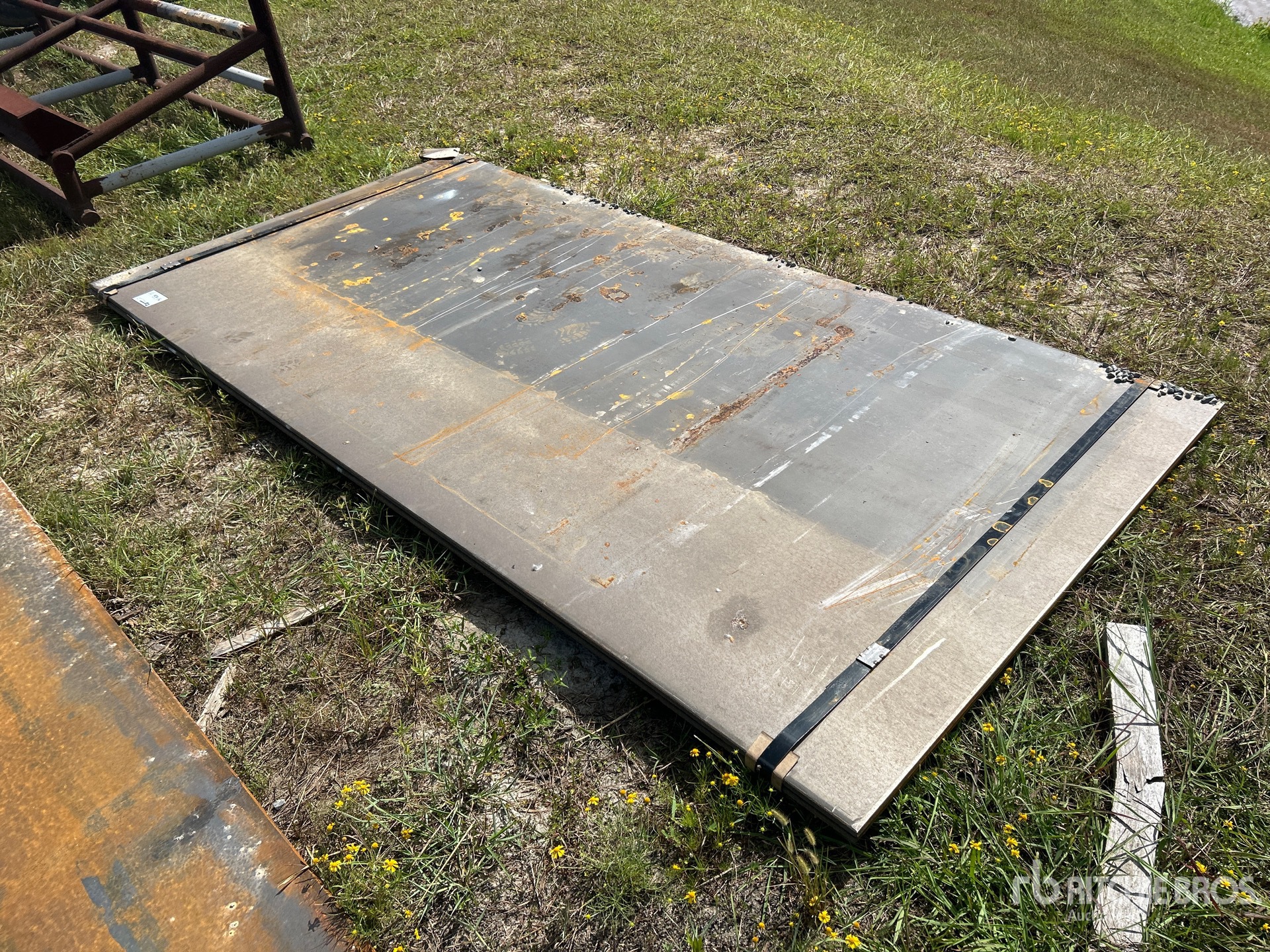 Quantity of (2) 2025 Kit Containers 5 ft x 10 ft (0.625 in Thick) Road Steel Plates (Unused)