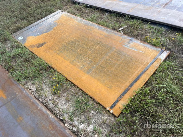 Quantity of (2) 2025 Kit Containers 4 ft x 8 ft 4 in (0.5 in Thick) Road Steel Plates (Unused)