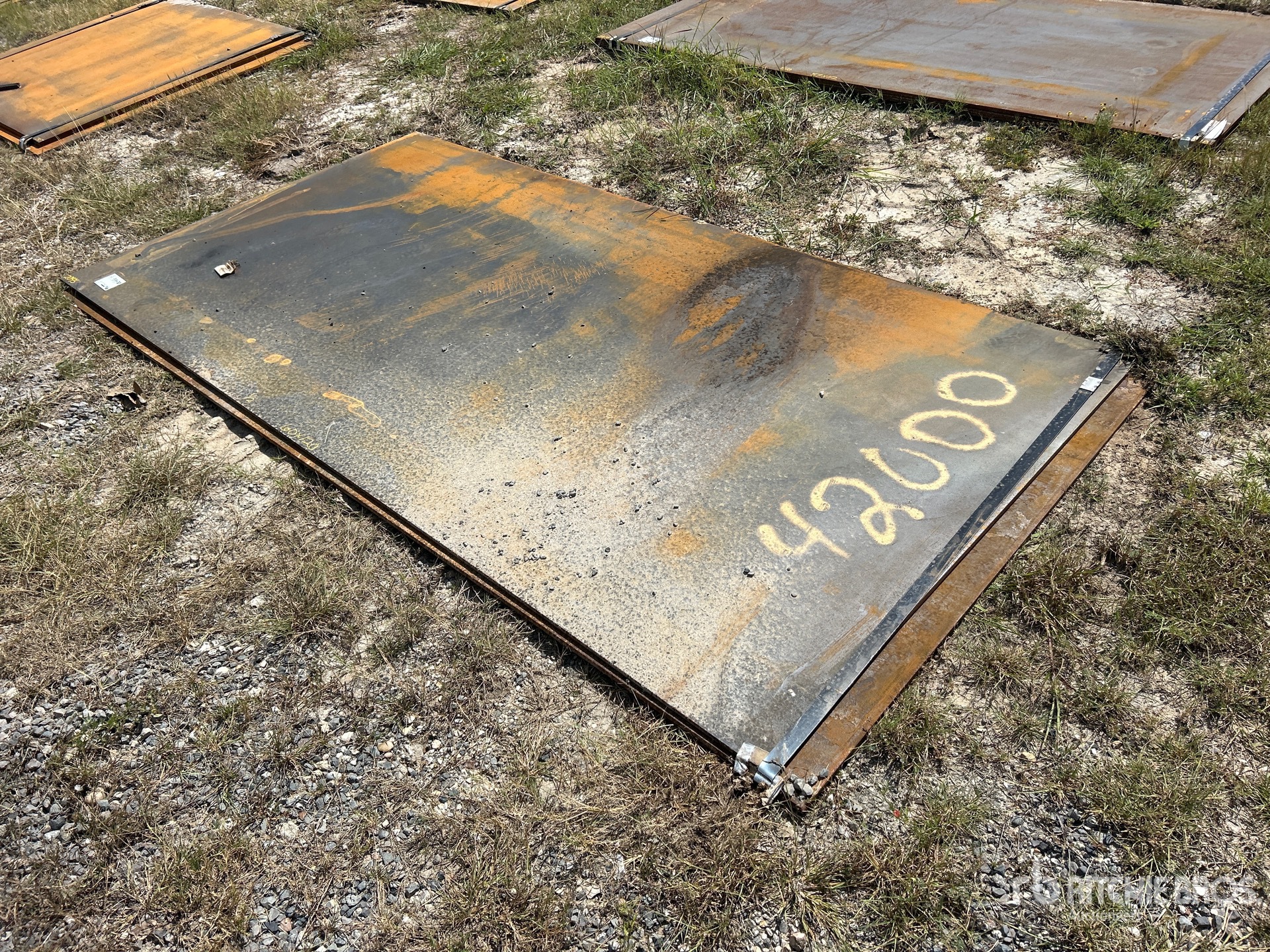 Quantity of (2) 2025 Kit Containers 5 ft x 10 ft (0.5 in Thick) Road Steel Plates (Unused)