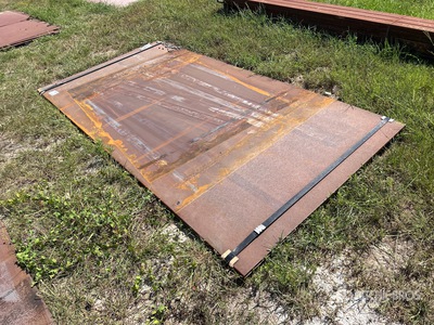 Quantity of (2) 2025 Kit Containers 5 ft x 10 ft (0.625 in Thick) Road Steel Plates (Unused)