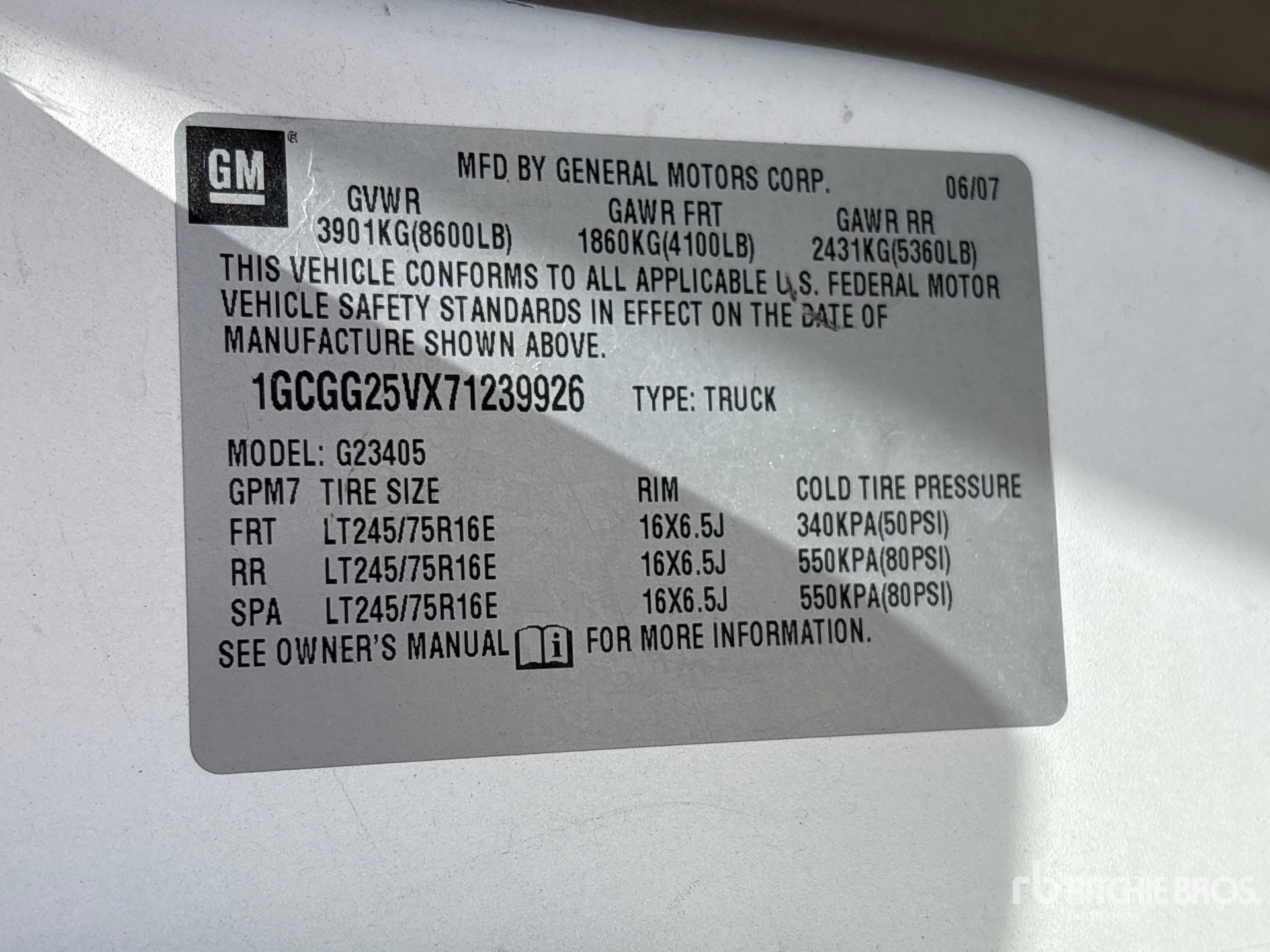 2007 Chevrolet 2500 Express Cargo Van