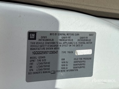 2007 Chevrolet 2500 Express Samochód dostawczy Cargo