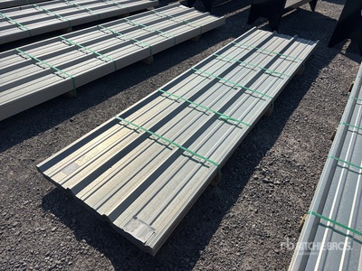 Quantity of (50) 2025 Kit Containers 3 ft x 12 ft Steel R Panels (Unused)