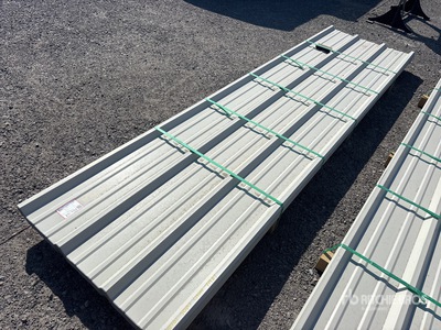Quantity of (50) 2025 Kit Containers 3 ft x 12 ft Steel R Panels (Unused)