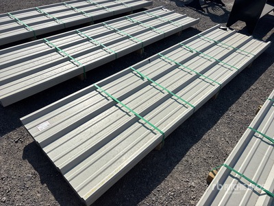 Quantity of (50) 2025 Kit Containers 3 ft x 12 ft Steel R Panels (Unused)