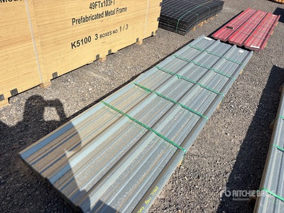 Quantity of (50) 2025 Kit Containers 3 ft x 12 ft Steel R Panels (Unused)