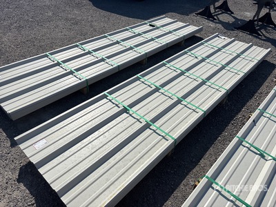 Quantity of (50) 2025 Kit Containers 3 ft x 12 ft Steel R Panels (Unused)