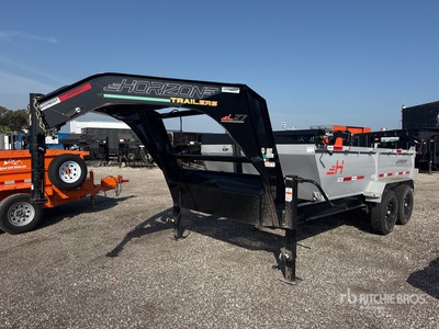 2024 Horizon 14 ft T/A Gooseneck Dump Utility Trailer