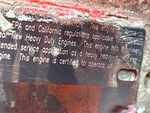 Engine with Emission Label