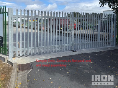 Paramount Steel Fencing UK 8 m x 2 m Steel Heavy Duty Bi-Parting Driveway Gate (Unused)