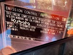 Engine with Emission Label