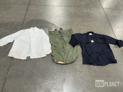 (24) Food Service Uniform Smocks, (87) Duffel Bags & Assorted Items