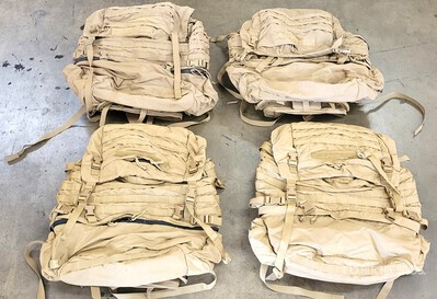 (4) USMC Coyote FILBE Pack Complete, Good Condition
