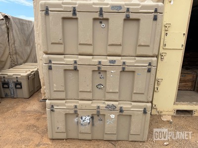 Lot of 3 Hardigg Storage Containers (50x27x22) Stackable/Waterproof Containers