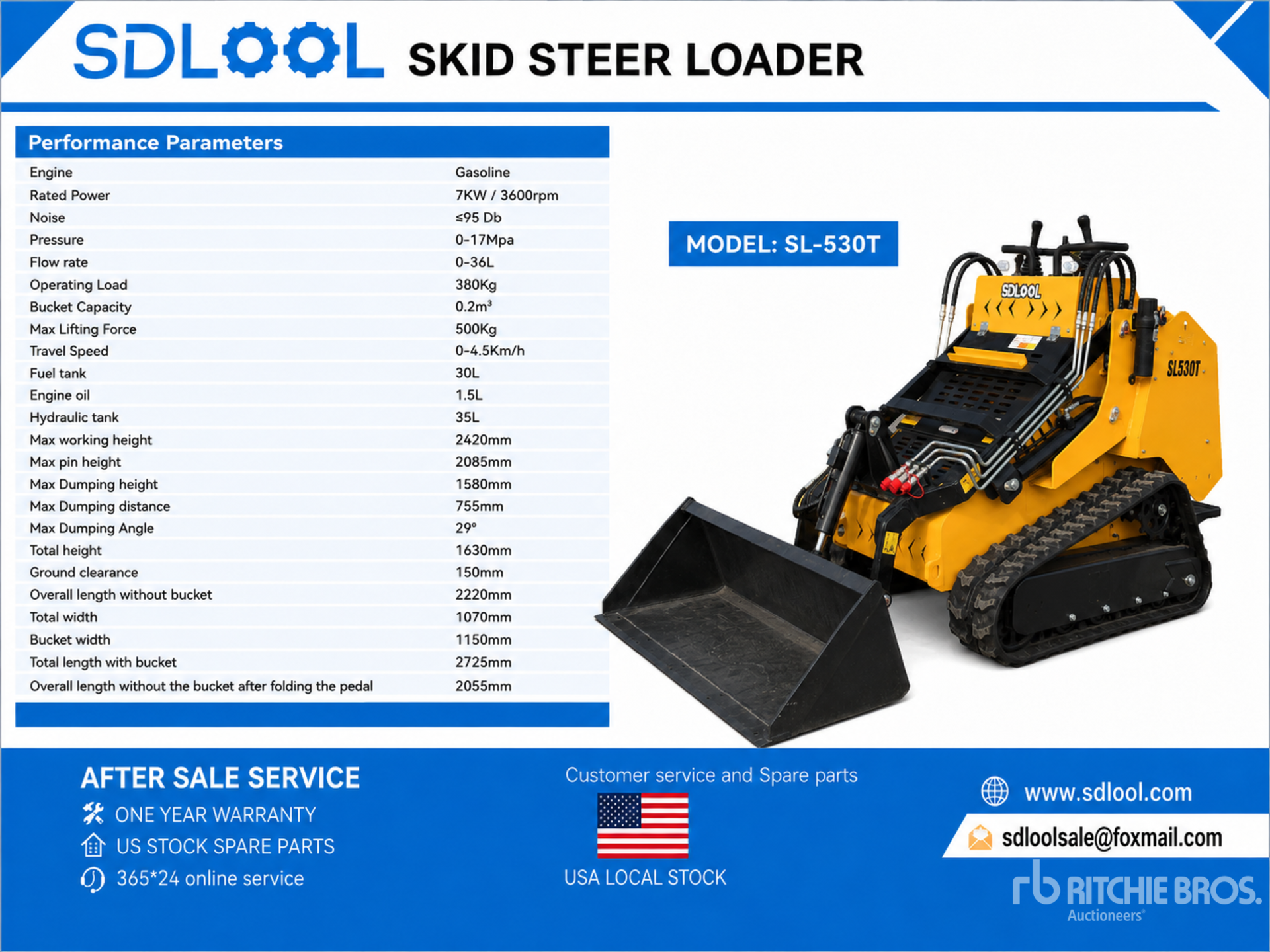 2026 SDLOOL SL530T Mini Compact Track Loader (Unused)