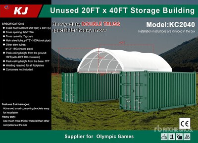 2026 KJ KC2040 20 ft x 40 ft 20 ft x 40 ft Bâtiment d'entreposage (Unused)