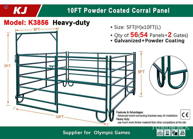 Quantity of (54) 2026 KJ K3856 10 ft Livestock Panel (Unused)