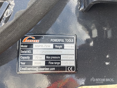 2026 ARTEER SSPR-72W 72 in Skid Steer Power Rake (Unused)