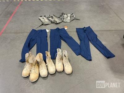 (11) Pairs of Boots, (10) Pairs of Men's Trousers & Assorted Items