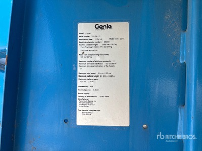 2015 Genie Z62 Articulating Boom Lift
