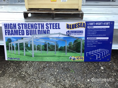 Bluesea 100' x 50' x 18' High Strength Steel Framed Building - Unused