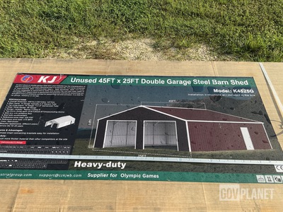 KJ K4525G Double Garage Steel Barn Shed - Unused