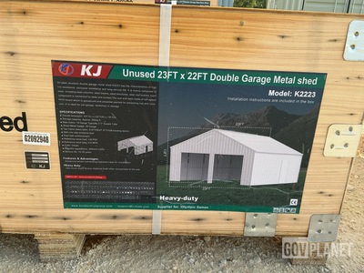 KJ K2223 Double Garage Metal Shed - Unused