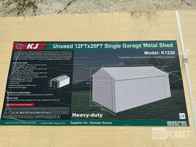 KJ K1220 Single Garage Metal Shed - Unused