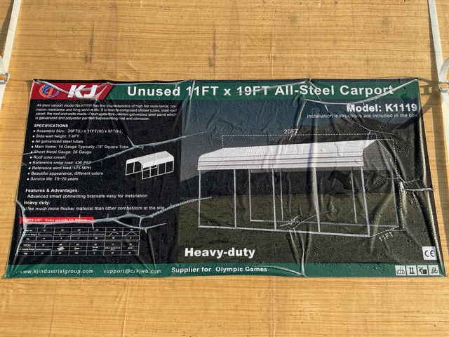 KJ K1119 All-Steel Carport- Unused