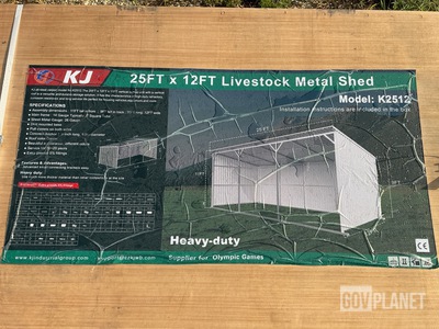 KJ K2512 Livestock Metal Shed - Unused
