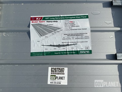 (100) Piece Lot of 10' Long Corrugated Steel Panels