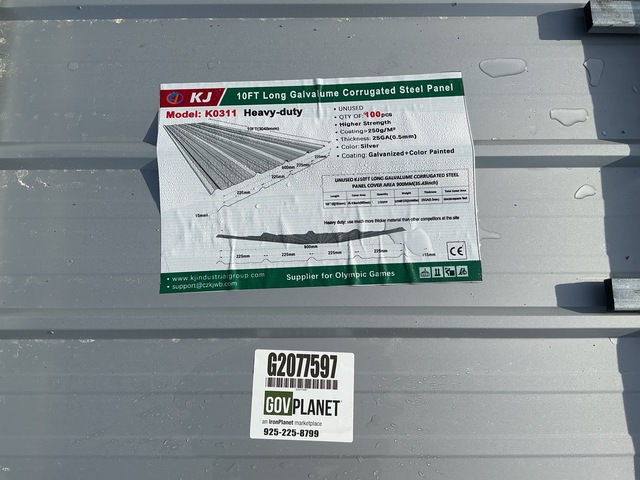 (100) Piece Lot of 10' Long Corrugated Steel Panels