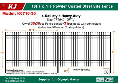 (30) Pieces of Galvanized Steel Garden/Public Space Fence w/(31) Post Connectors