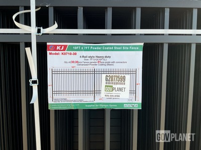 (30) Pieces of Galvanized Steel Garden/Public Space Fence w/(31) Post Connectors