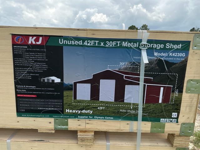 KJ K4230G Metal Storage Shed - Unused