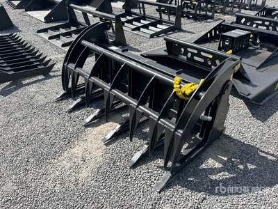 Mid-State 68 in Heavy Duty Skid Steer Root Rake (Unused)